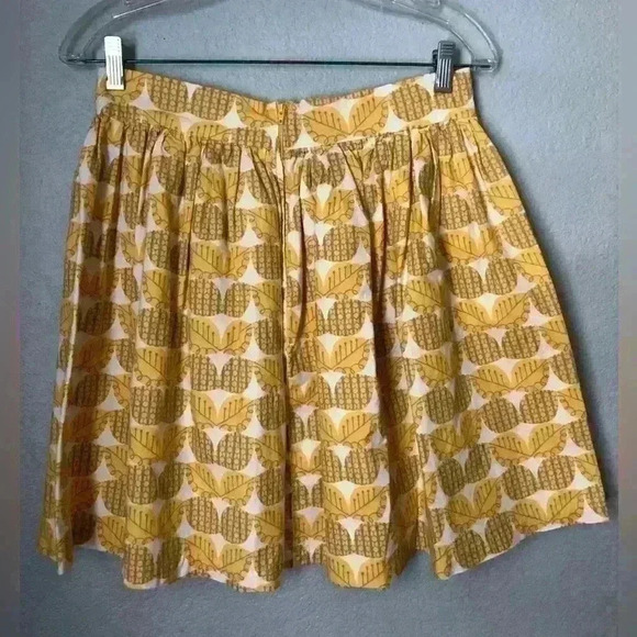 Handmade gathered yellow gray leaves miniskirt with zipper closure M-L? - Picture 6 of 6